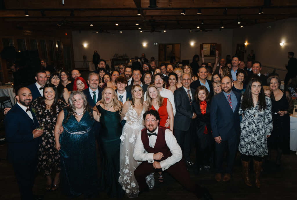 group photo at reception at the ridges