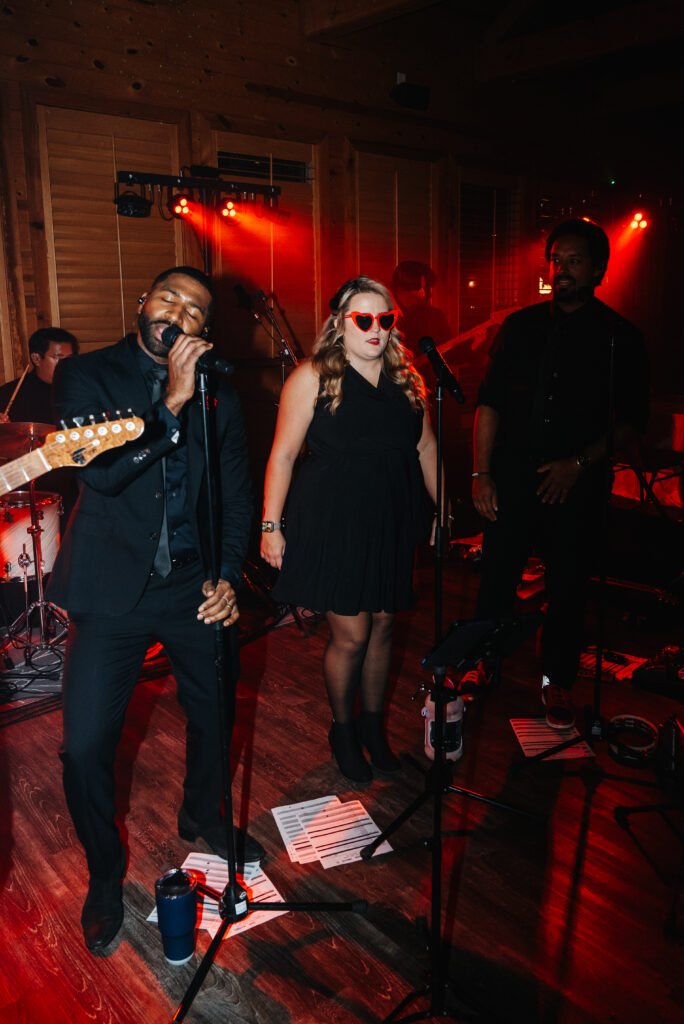 live band preforming at wedding in the ridges
