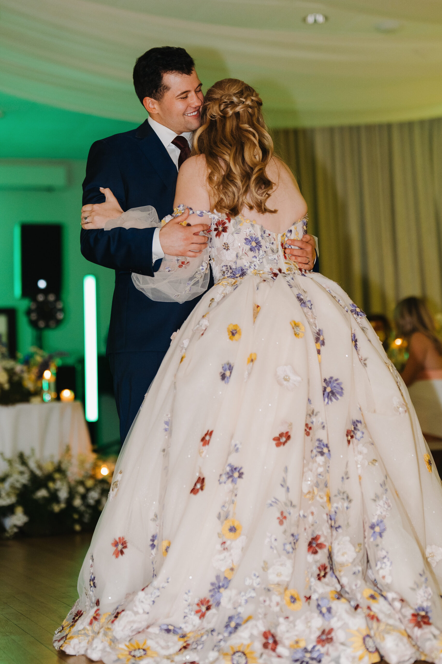 Bride and Groom dancing, at The Meadowlands at the Darien Community Association.
