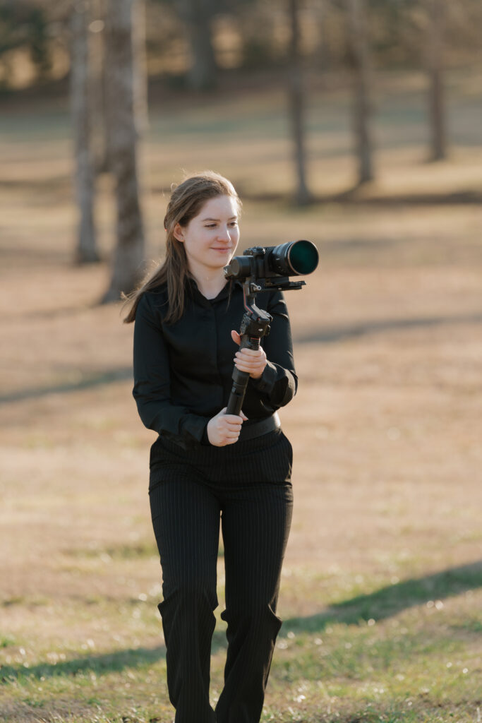 Wedding Videographer filming at the Mystic Acres, wedding venue in Griffin, GA.